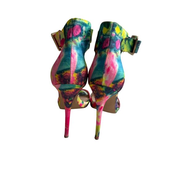 STEVE MADDEN Marlene Multicolor Ankle Strap Heels Sandals Size 8.5 - Picture 6 of 7